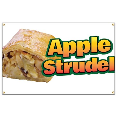 Signmission Apple Strudel Banner Concession Stand Food Truck Single Sided B-Apple Strudel19